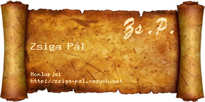 Zsiga Pál névjegykártya